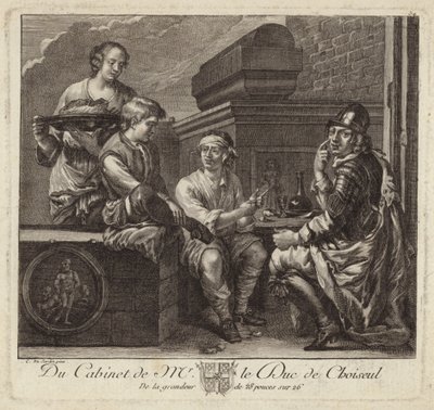 Duc de Choiseul kabinesinin hiciv tasviri by French School