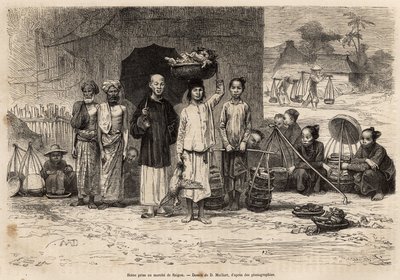 Scene du Marche de Saigon, D.Maillard