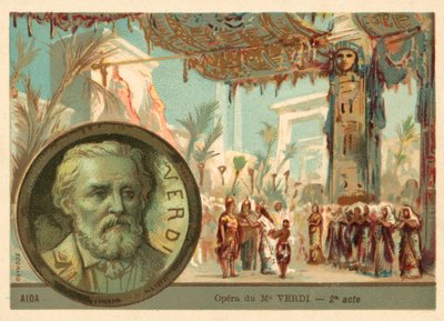 Giuseppe Verdi'nin Aida (chromolitho) operasından bir sahne by French School