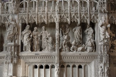Chartres katedralinin koro sahnesi: başkalaşım, İsa ve Kenanlı by French School