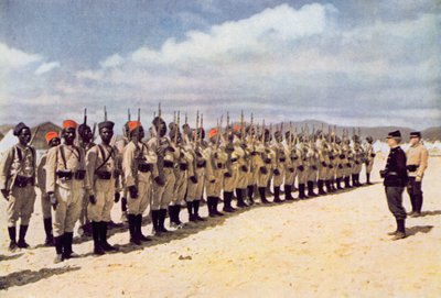 Senegalli Piyade Fréjus sahilinde (renkli bir fotoğraftan sonra), 1915 by French School