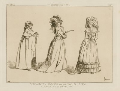 Hizmetçi ve leydiler, Louis XVI saltanatının sonu by French School