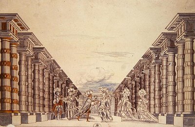 Tanımlanamayan bir Oyun için tasarım ayarlayın (kağıt üzerine sulu boya) by French School