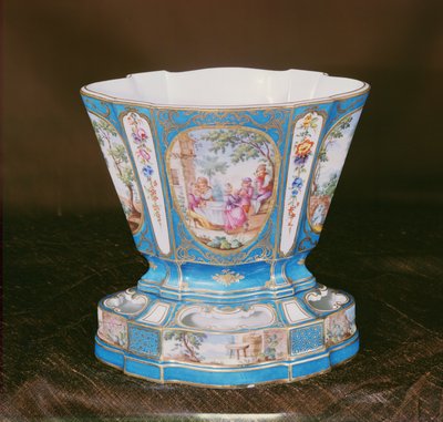 Sevres Eventail mavi gök ekici (porselen) by French School
