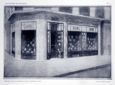 Dükkan önü, plaka 4, Louis-Pierre Sezille, Paris, 1927 tarafından Devantures de Boutiques