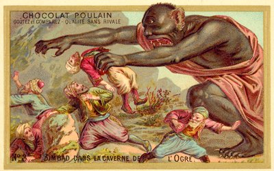 Ogre mağarasında Sinbad by French School