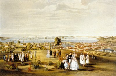 Singapur, gravür by French School
