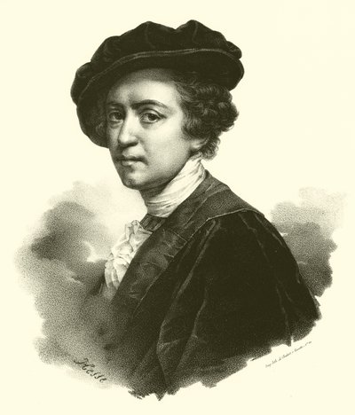 Sir Joshua Reynolds, portre (gravür) by French School