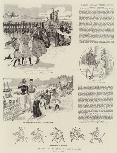 Belçika Sulama Yerlerinde Eskizler (gravür) by French School