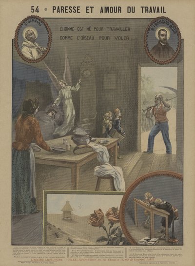 Tembellik ve titizlik (renkli taş) by French School