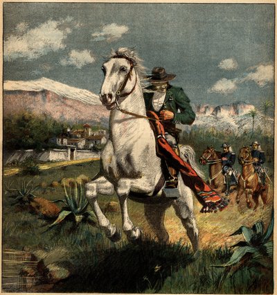 Kralın jandarma tarafından takip edilen pirenlerdeki kaçakçı. 7 Nisan 1892 tarihli “” La Terre Illustree”” n°75