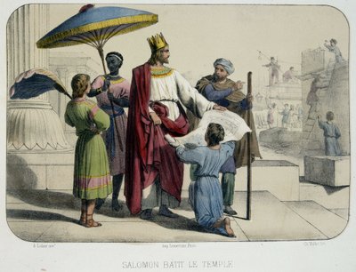 Süleyman tapınağı inşa etti (arka planda şantiye) by French School