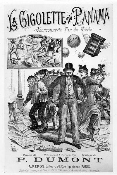 Panama Affair ile ilgili La Gigolette du Panama için şarkı sayfası, 19. yüzyılın sonlarında by French School