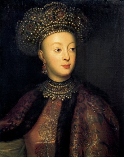 Rusya'dan Sophia Alekseyevna (tuval üzerine yağlı boya) by French School