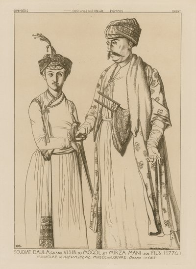 Soudiat Daula, Moğolların Sadrazamı ve oğlu Mirza Mani (1774) by French School