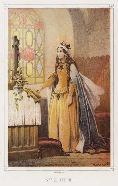 Aziz Clotilde, Franks Kraliçesi (renkli taş) by French School