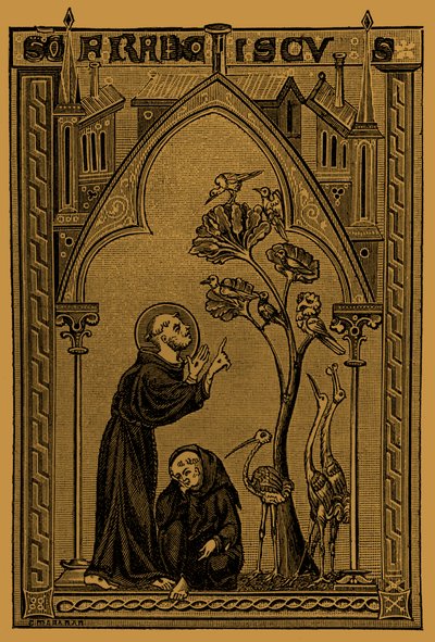 Assisi'li Aziz Francis Kuşlarla konuşuyor by French School