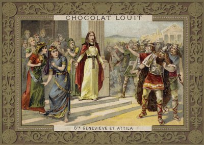 Aziz Genevieve ve Hun Attila by French School