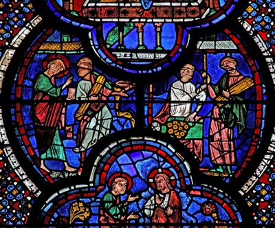 St John penceresi: çubukları altına çevirme mucizesi (w48) by French School