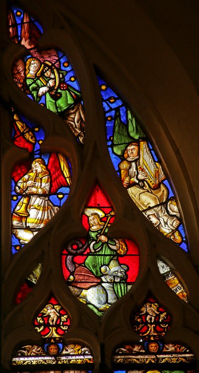 arp, trompet ve org ile St Margaret ve müzikal melekler by French School