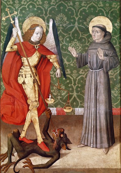 Assisili Aziz Michael ve Aziz Francis, c.1480 by French School