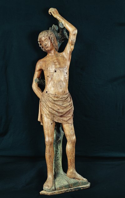 Aziz Sebastian, 15.-16. yüzyıl (ahşap) by French School