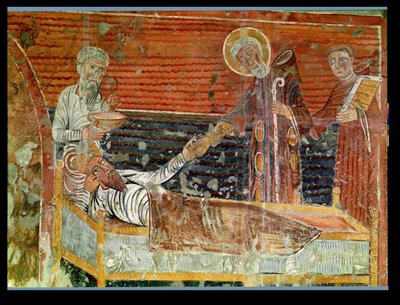 St. Severinus (d.507), Clovis I (465-511) nüshasını, Chateau-Landon Kilisesi
