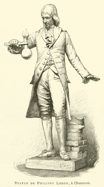 Chaumont'taki Philippe Lebon heykeli (gravür) by French School
