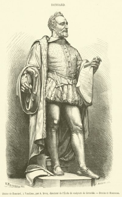 Heykel de Ronsard, bir Vendome (gravür) by French School
