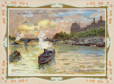 Paris, Seine Nehri üzerinde Buharlı Tekneler by French School
