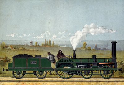 Strazburg Demiryolunda Buhar Motoru, 1852 by French School