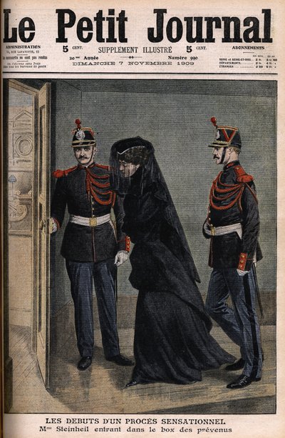 Steinheil davası: Marguerite Steinheil (1869-1954) sanıklar kutusuna giriyor - Le Petit Journal, 7 Kasım by French School