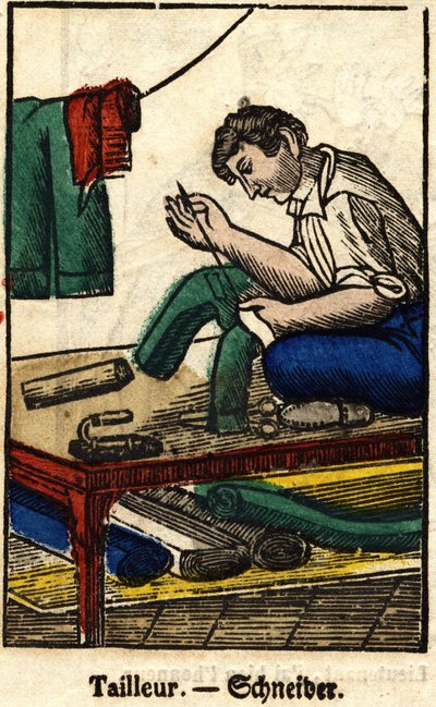 Terzi; Esnaf serisi, 19. yüzyılın Epinal görüntüsü. by French School
