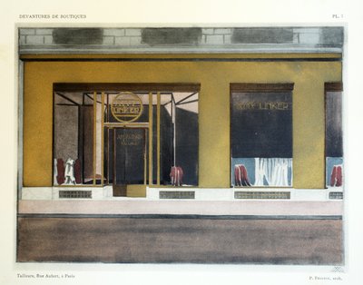 Terziler, Levha 7, Louis-Pierre Sezille, Paris, 1927 tarafından Shop Fronts