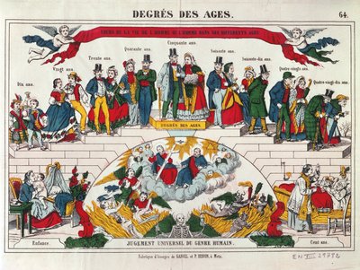 Erkeklerin ve Kadınların Yaşları, Imagerie Gangel, Metz, 19. yüzyıl ortası by French School