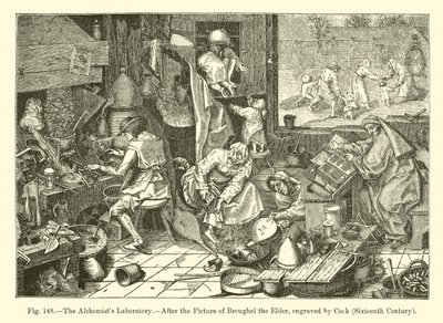 Simyacının Laboratuvarı (gravür) by French School
