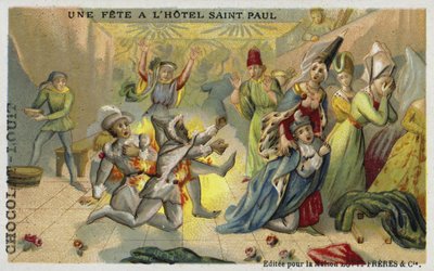 Bal des Ardents, Hotel Saint Pol, Paris, 1393 by French School