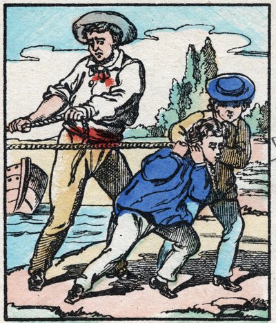 Kayıkçı. “La chanson des metier”de gravür. Epinal görüntüleme, 19. yüzyılın sonlarında. Özel koleksiyon by French School