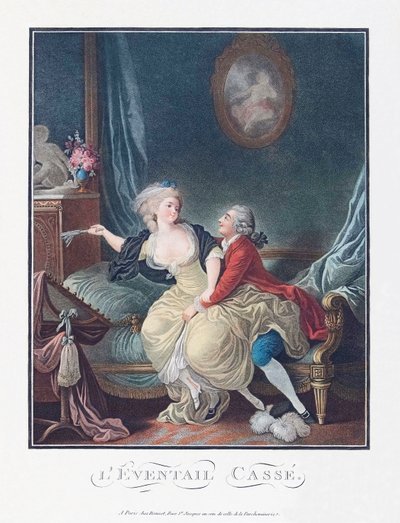 Kırık Fan. Cinsel baştan çıkarma. 18. yüzyıl. by French School