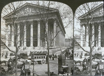 La Madeleine Kilisesi, Paris, stereoskopik görünüm, c.1860-70 by French School