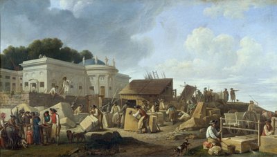 1786'da Hotel de Salm'ın inşaatı (tuval üzerine yağlıboya) by French School