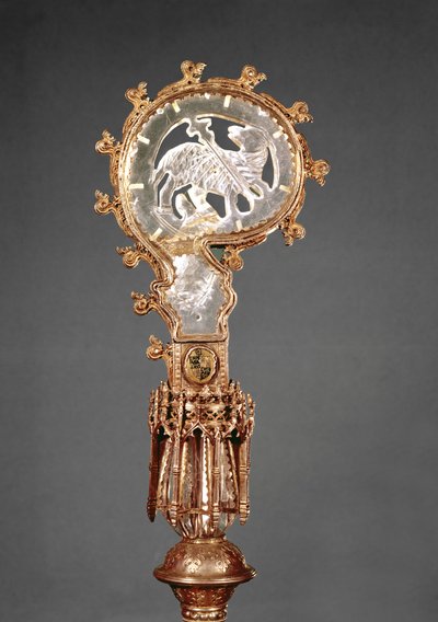 Cistercian Manastırı Abbaye du Lys Abbesses of Crozier (gümüş yaldız ve kaya kristali) by French School
