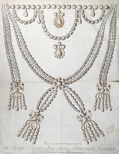 Collier de la Reine Olayına karışan Pırlanta Kolye, c.1785 by French School