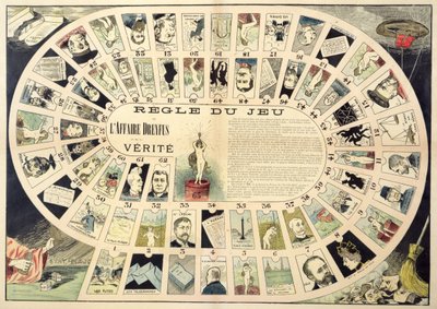 Dreyfus Olayı Oyunu, dahil olan çeşitli kişilerin portreleriyle, 19. yüzyılın sonlarında by French School