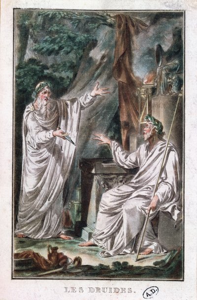 Druidler, bir oyun için illüstrasyon, 1800 dolayları by French School
