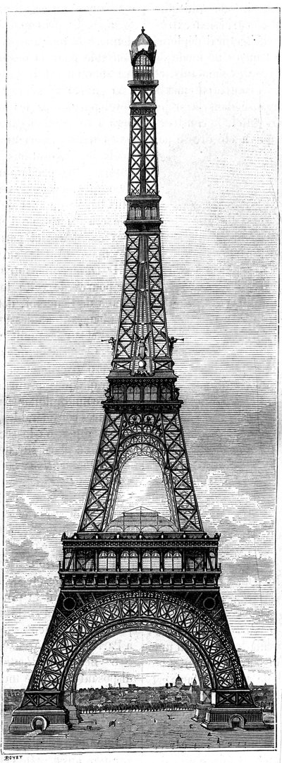 Eyfel Kulesi, 300 metre yüksekliğindeki kule, 1889 Dünya Sergisi için, Paris