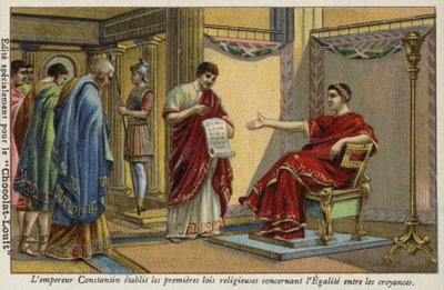 İmparator Konstantin, inançlar arasındaki eşitlikle ilgili ilk dini yasaları tesis etti. by French School