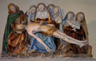 Mezar, 1490 (boyalı taş) (detay) by French School