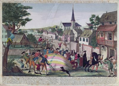 Gonesse Sakinlerinin Balonun İnişinin Neden Olduğu Genel Alarm, 27 Ağustos 1783 by French School