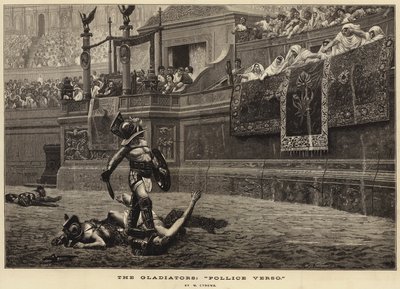 Gladyatörler, "Pollice Verso" (gravür) by French School